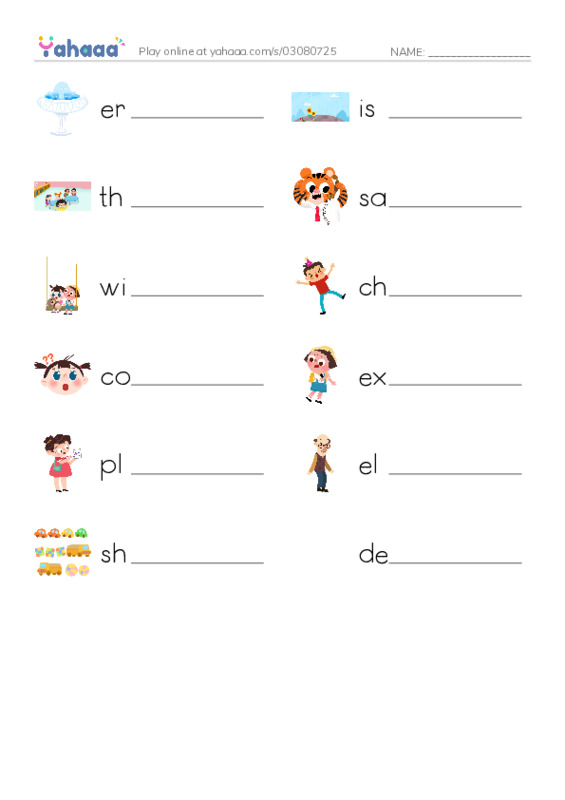 RAZ Vocabulary J: The Ship of Shapes PDF worksheet writing row