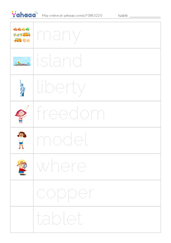 RAZ Vocabulary J: The Story of the Statue PDF one column image words