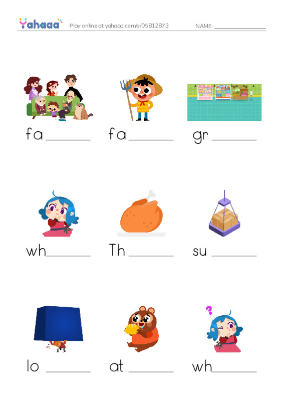 RAZ Vocabulary J: The Thanksgiving the Jacks Built PDF worksheet to fill in words gaps