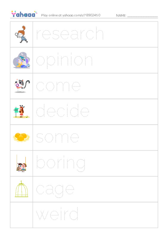 RAZ Vocabulary J: What Pet Should You Get PDF one column image words