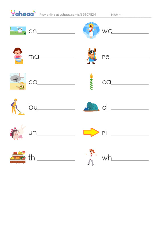 RAZ Vocabulary J: When Bad Things Happen PDF worksheet writing row