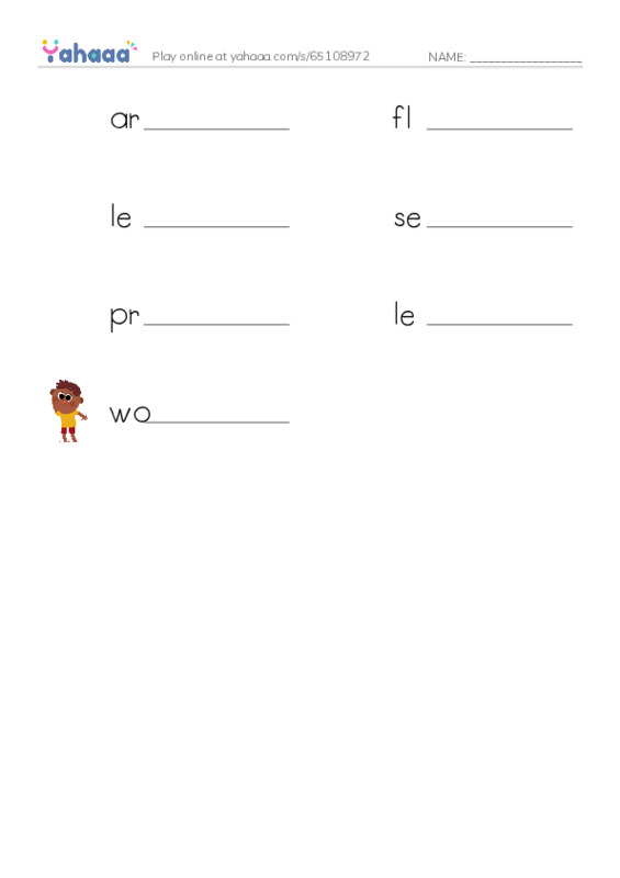 RAZ Vocabulary J: Wonders of Nature2 PDF worksheet writing row