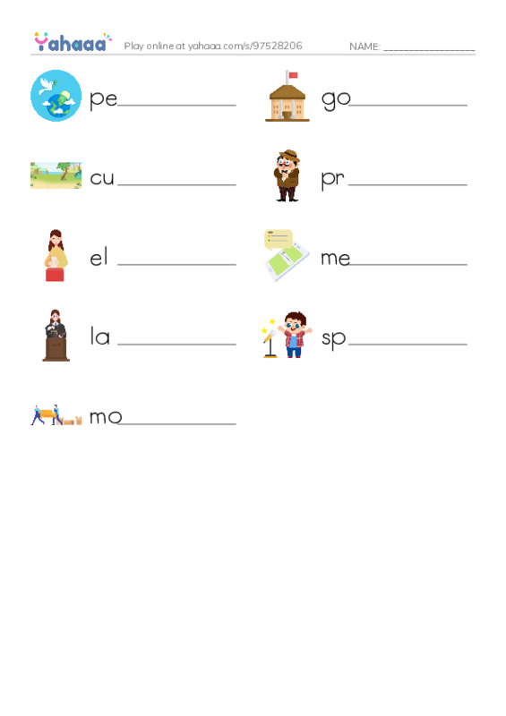 RAZ Vocabulary K: Barack Obama PDF worksheet writing row