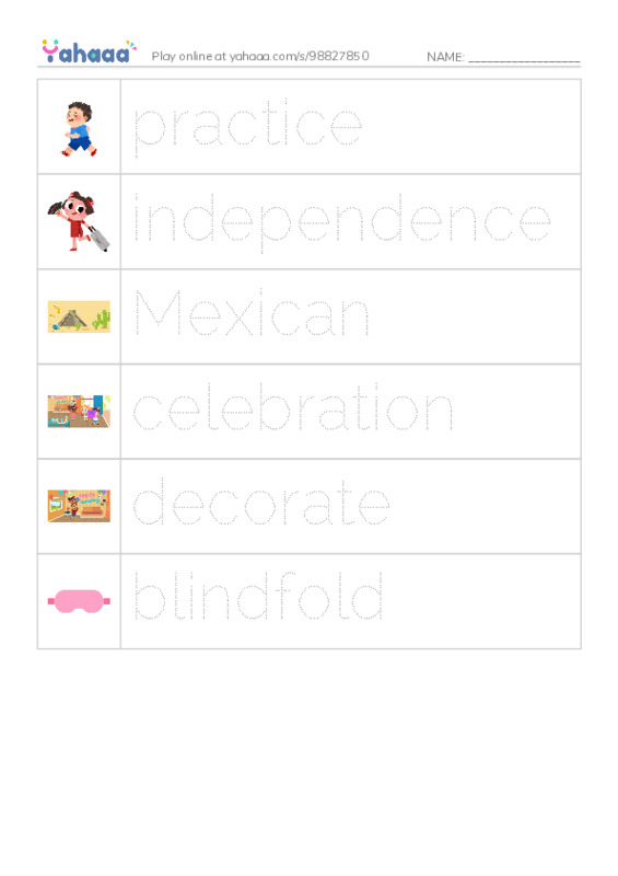 RAZ Vocabulary K: Carloss Family Celebration PDF one column image words