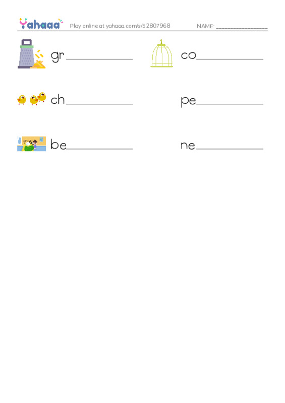 RAZ Vocabulary K: Chickens in My Backyard PDF worksheet writing row