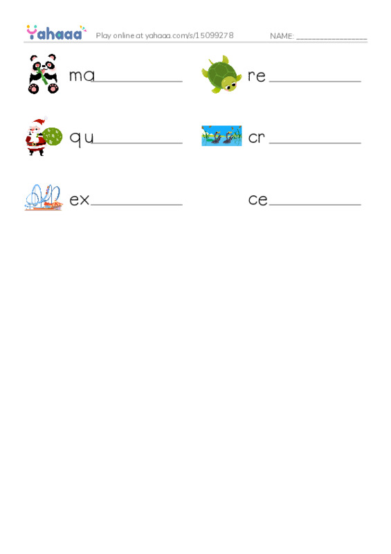 RAZ Vocabulary K: Extreme Animals PDF worksheet writing row