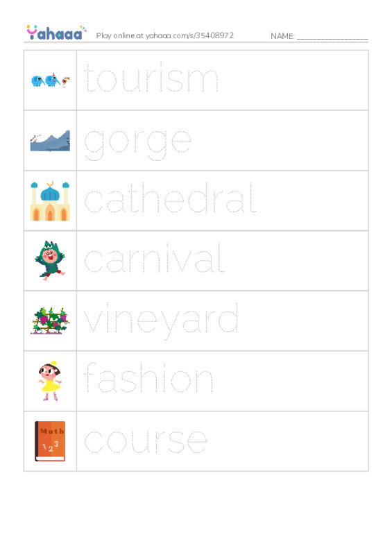 RAZ Vocabulary K: France PDF one column image words