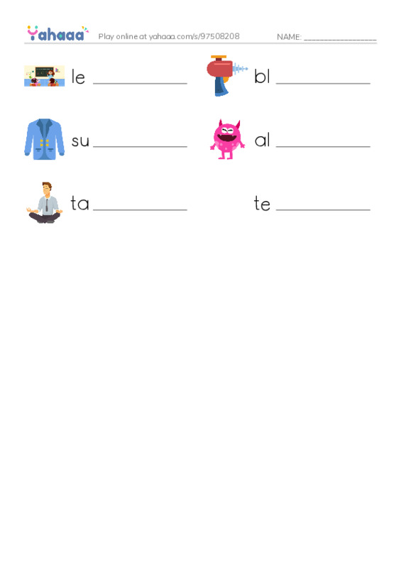 RAZ Vocabulary K: Grounded to Earth PDF worksheet writing row