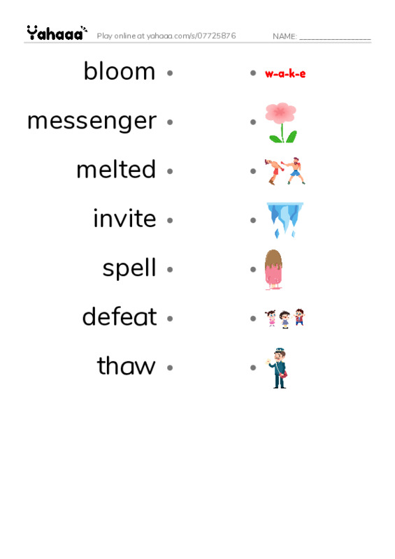 RAZ Vocabulary K: How Glooskap Found Summer PDF link match words worksheet