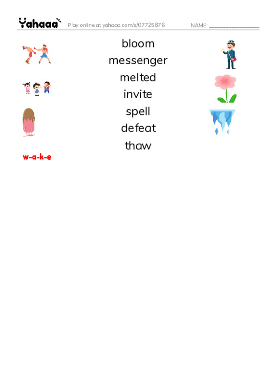 RAZ Vocabulary K: How Glooskap Found Summer PDF three columns match words