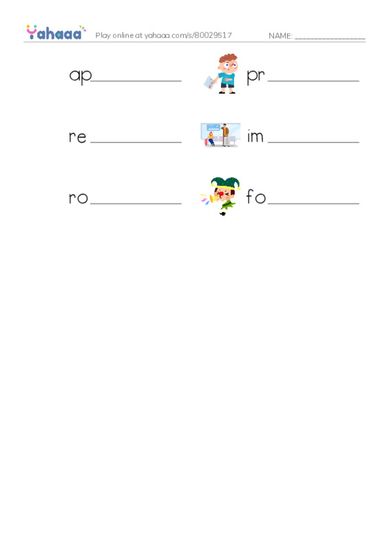 RAZ Vocabulary K: How Zebras Got Their Stripes PDF worksheet writing row