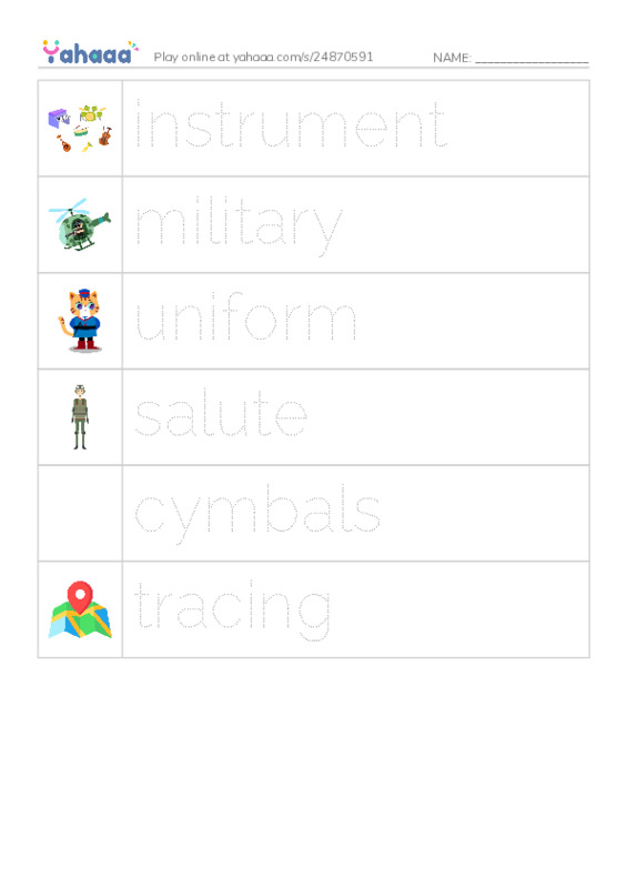 RAZ Vocabulary K: Hugs for Daddy PDF one column image words