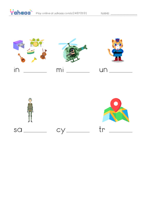 RAZ Vocabulary K: Hugs for Daddy PDF worksheet to fill in words gaps