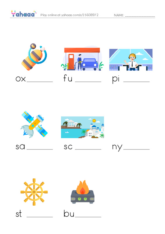 RAZ Vocabulary K: I Fly HotAir Balloons PDF worksheet to fill in words gaps