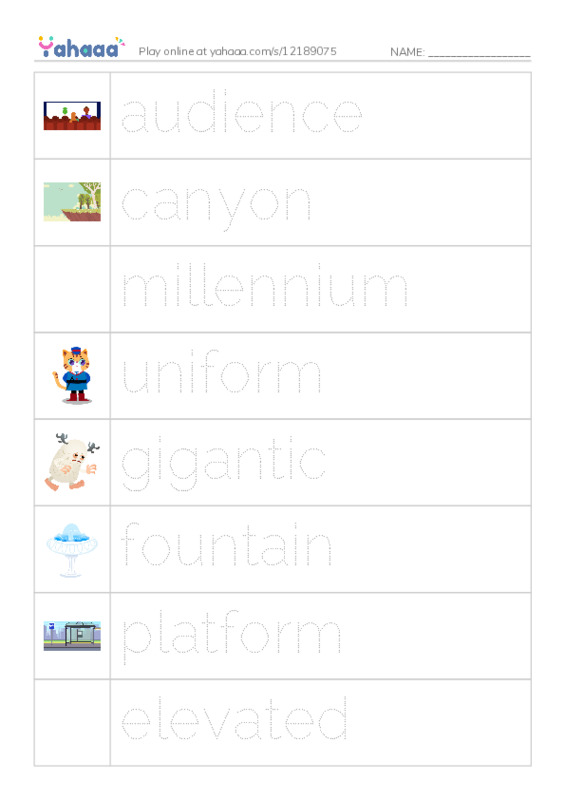 RAZ Vocabulary K: I Love City Parks PDF one column image words