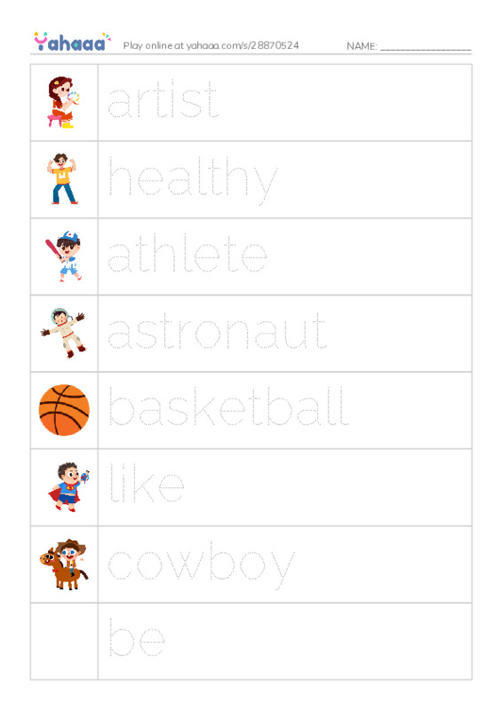 RAZ Vocabulary K: Id Like to Be PDF one column image words