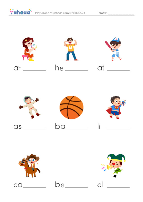 RAZ Vocabulary K: Id Like to Be PDF worksheet to fill in words gaps