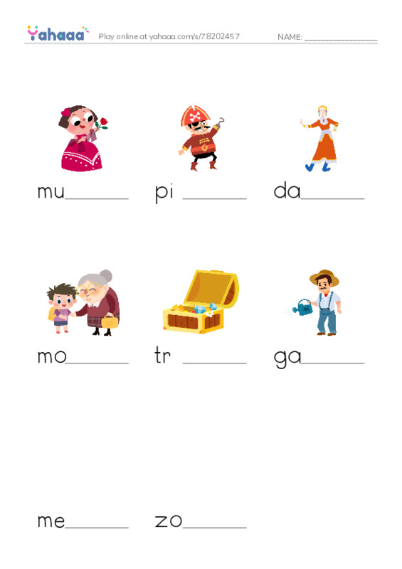 RAZ Vocabulary K: Id Like to Be2 PDF worksheet to fill in words gaps