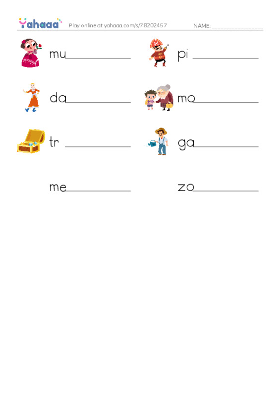RAZ Vocabulary K: Id Like to Be2 PDF worksheet writing row