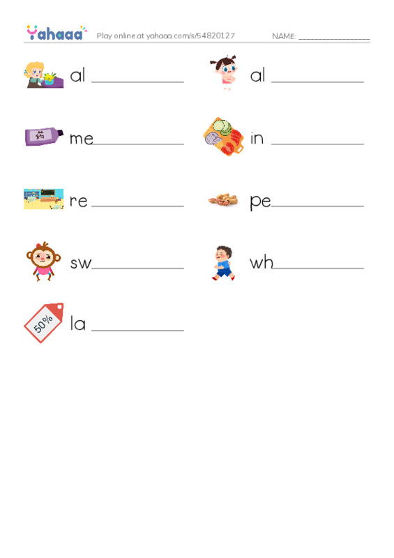 RAZ Vocabulary K: Im Allergic to Peanuts PDF worksheet writing row