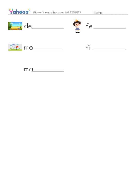 RAZ Vocabulary K: India PDF worksheet writing row