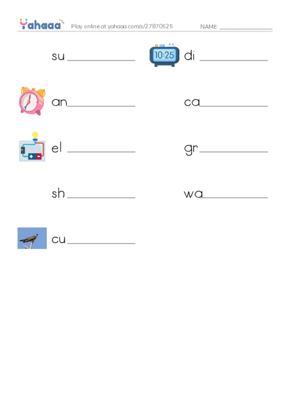 RAZ Vocabulary K: Its About Time PDF worksheet writing row