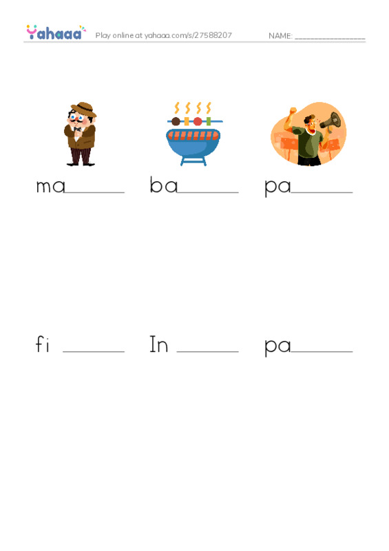 RAZ Vocabulary K: Sams Fourth of July PDF worksheet to fill in words gaps