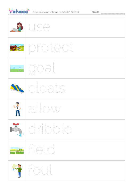 RAZ Vocabulary K: Soccer is a Kick PDF one column image words