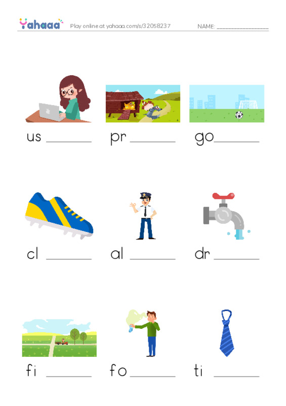 RAZ Vocabulary K: Soccer is a Kick PDF worksheet to fill in words gaps