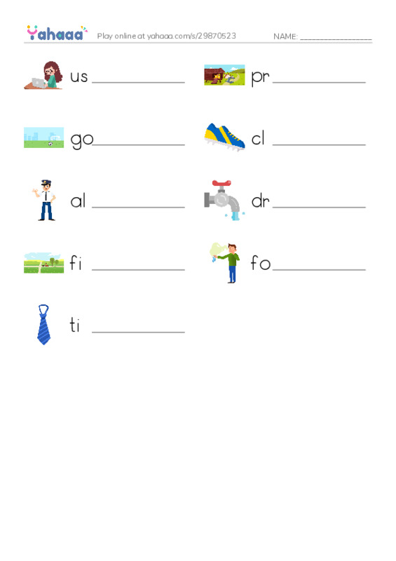 RAZ Vocabulary K: Soccer is a Kick PDF worksheet writing row