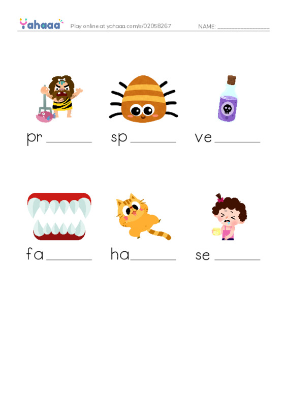 RAZ Vocabulary K: Tarantula PDF worksheet to fill in words gaps