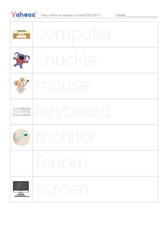 RAZ Vocabulary K: The Mind Game PDF one column image words