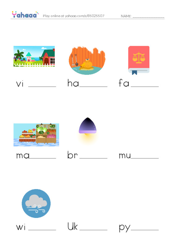 RAZ Vocabulary L: Anna and the Painted Eggs PDF worksheet to fill in words gaps