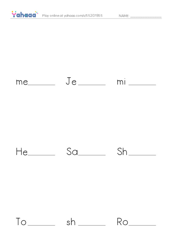 RAZ Vocabulary L: At Jacobs House PDF worksheet to fill in words gaps