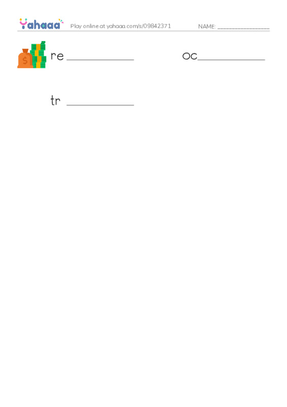 RAZ Vocabulary L: Big Machines2 PDF worksheet writing row