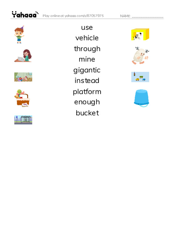 RAZ Vocabulary L: Bigger Than a Monster Truck PDF three columns match words
