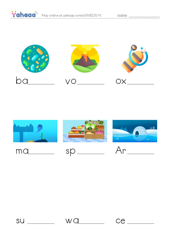 RAZ Vocabulary L: Deep in the Ocean PDF worksheet to fill in words gaps