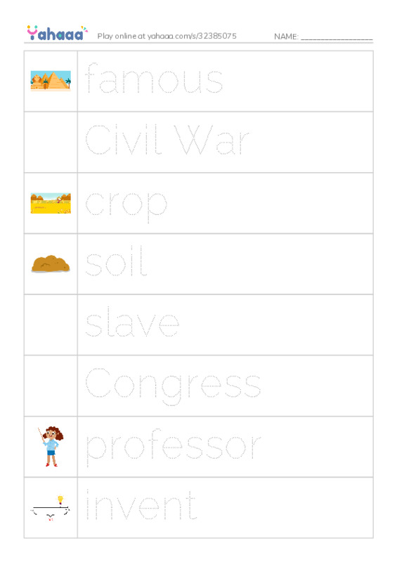 RAZ Vocabulary L: George Washington Carver PDF one column image words
