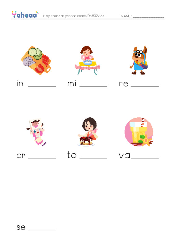 RAZ Vocabulary L: How to Make Ice Cream PDF worksheet to fill in words gaps