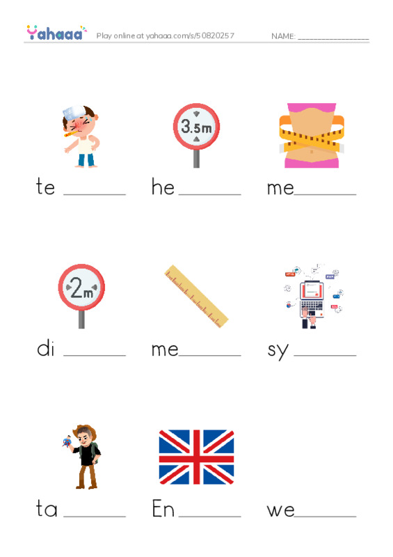 RAZ Vocabulary L: How We Measure PDF worksheet to fill in words gaps