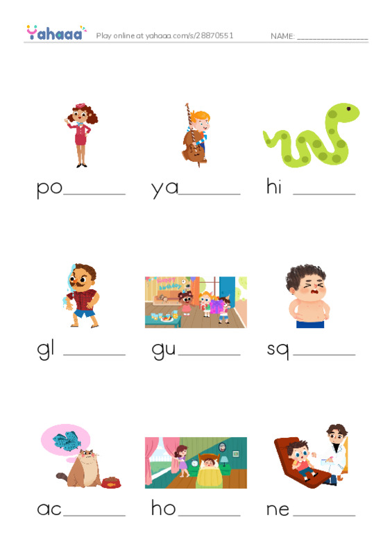 RAZ Vocabulary L: Im the Guest PDF worksheet to fill in words gaps