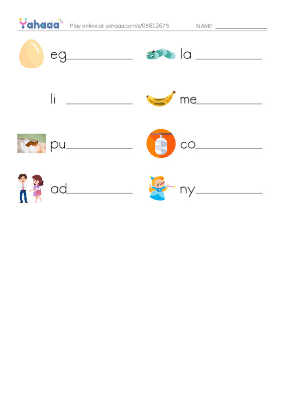 RAZ Vocabulary L: Insect Life Cycle PDF worksheet writing row