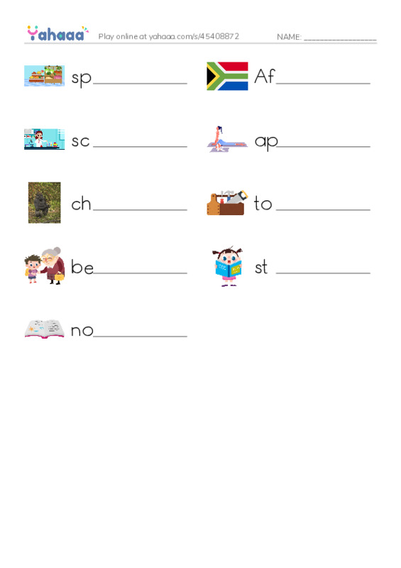 RAZ Vocabulary L: Jane Goodall PDF worksheet writing row