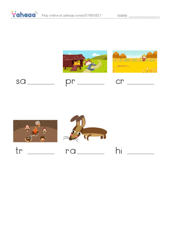 RAZ Vocabulary L: Kenya PDF worksheet to fill in words gaps