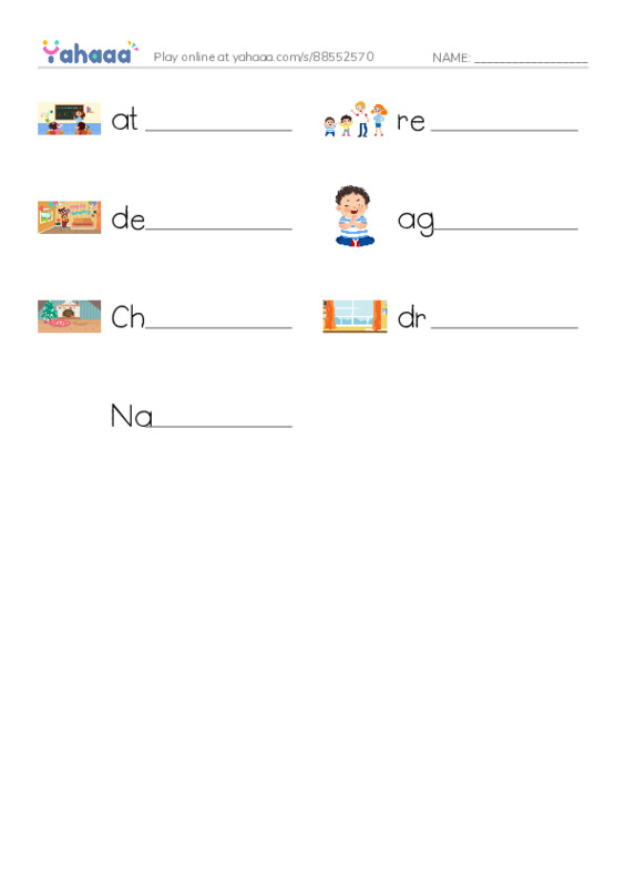 RAZ Vocabulary L: Marias Family Christmas PDF worksheet writing row