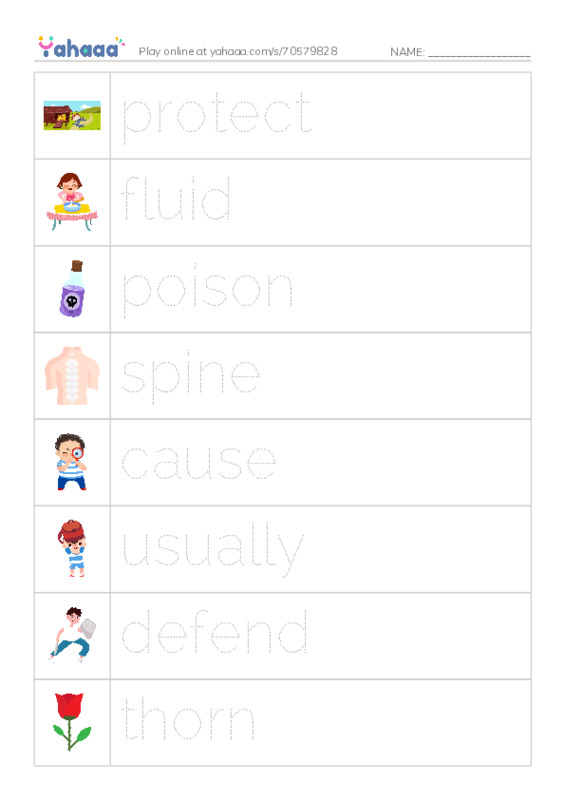 RAZ Vocabulary L: Plant Defenses PDF one column image words