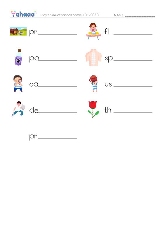 RAZ Vocabulary L: Plant Defenses PDF worksheet writing row