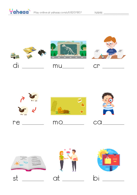 RAZ Vocabulary L: Roadside Oddities PDF worksheet to fill in words gaps