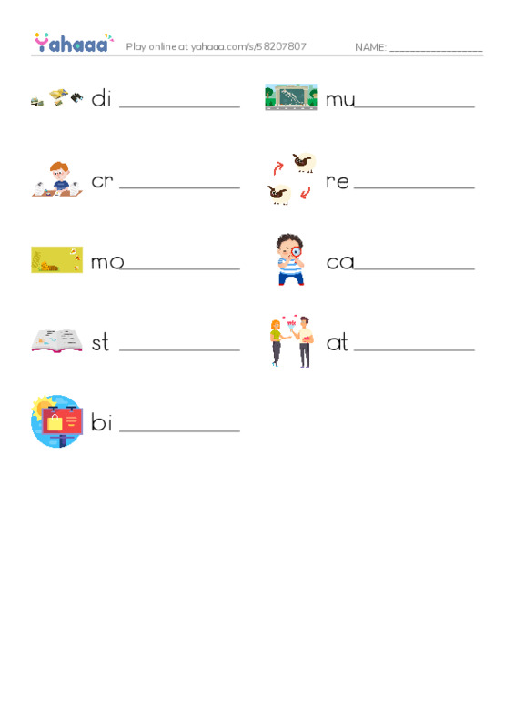 RAZ Vocabulary L: Roadside Oddities PDF worksheet writing row