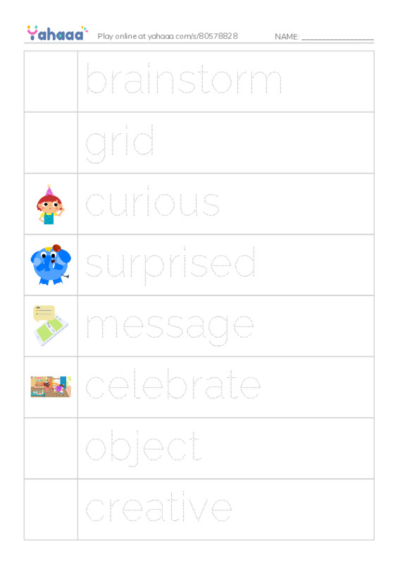 RAZ Vocabulary L: The 100th Day Project PDF one column image words